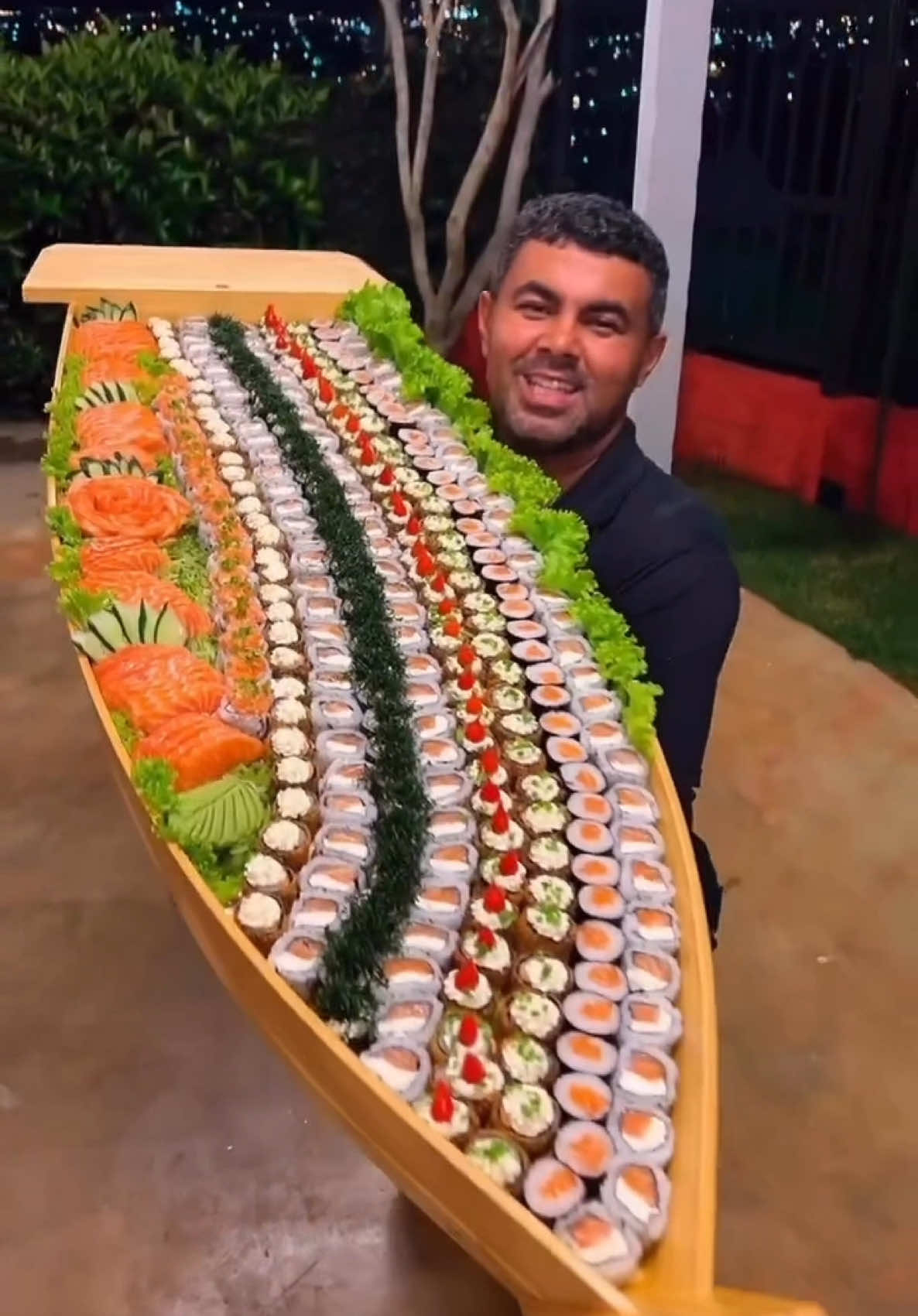 Huge Sushi Boat #sushi #seafood #food #fyp 
