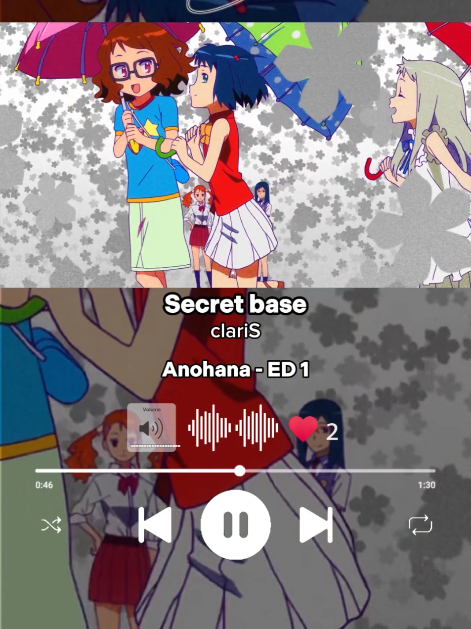 Anohana ED 1 | Secret base - clariS | #Ending #anime #animemanga #anohana #secretbase #clariS #kimigakuretamono #aikayano #harukatomatsu #saorihayami #anohanatheflowerwesawthatday #animeending #otaku #animefyp #animeedit #animetiktok #sar_musicsong #fyp #parati #viral