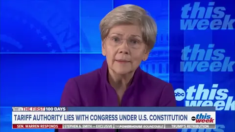 Sen. Elizabeth Warren told ABC News' Jon Karl that Democrats “don't have to wait for the courts to step in” to act against Pres. Trump’s tariffs.  “It is time for Congress right now to step into the emergency that Donald Trump has created, use our own powers and roll back this chaos and opportunities for corruption that Donald Trump is now exploiting.