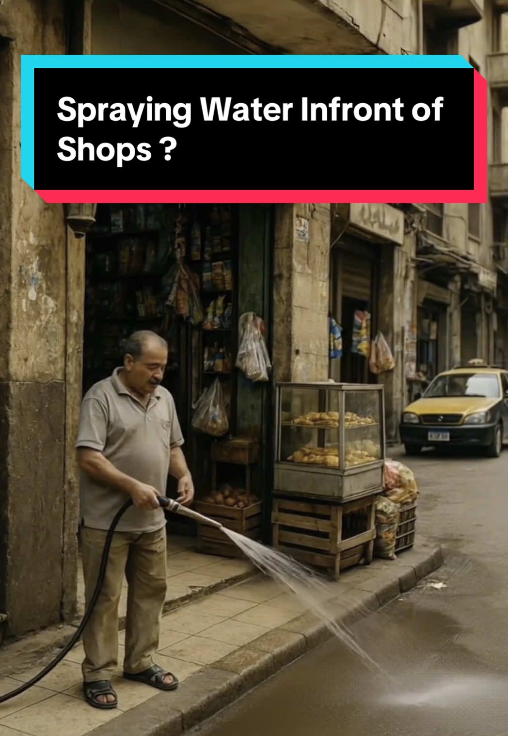 Is the NiNi (ceremony of spraying water on the ground) still being performed by Egyptian shop keepers today without knowing? AI Shopkeepers Credit to @ElmasryVlogs #sam_mayfair #LearnOnTikTok #learnwithtiktok #PlacesToVisit #wheretovisit #egyptology #ancientegyptians #ancientegypt 
