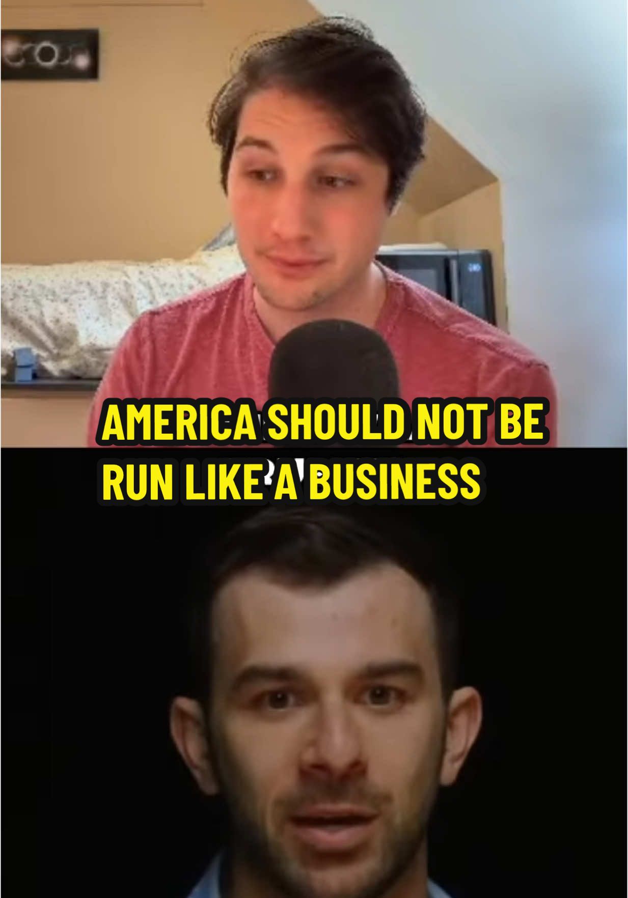 America should not be run like a business. Clip from my full reaction video to the most recent @Jubilee middle ground episode on my red play button channel, 🔗 in bi0 