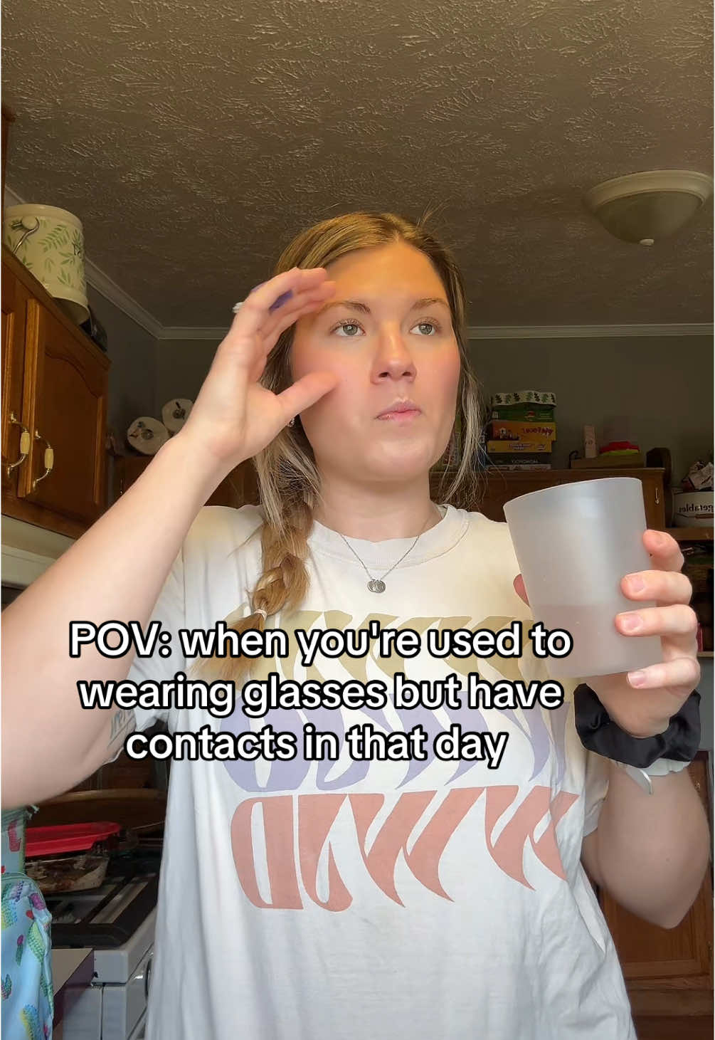 Always trying to push up the imaginary glasses 😂 #fyp #funny #glasses #contacts #musclememory #everytime #foureyes #glassesprobs