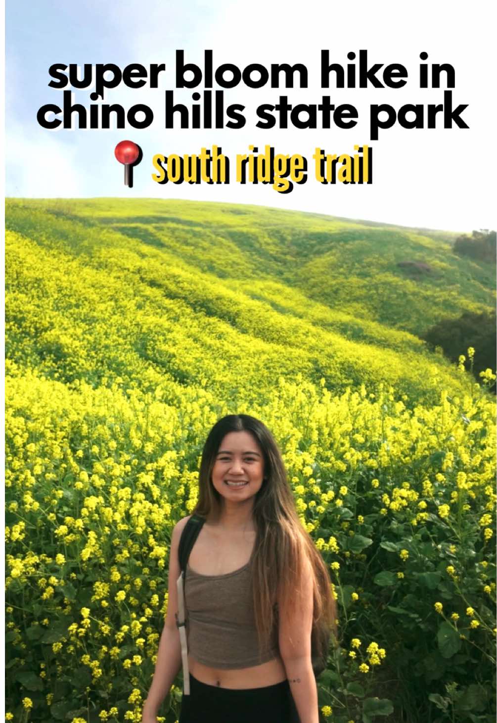 The south ridge trail in Chino Hills State Park is so beautiful! Save this for your spring to do activity in SoCal! *I was Informed after posting this is an invasive plant species and wasn’t aware when we went/posted! Still pretty imho the trail but wanted to call it out * Make sure to call the visitor center to get more info on wildflower blooms before heading there!  🚗 Navigate to Rimcrest Trailhead:  Rimcrest Dr, Yorba Linda, CA 92886 🚖 Parking is at a neighborhood so get there early! #Hiking #hikingadventures #socal #sanbernardino #sanbernardinocounty #orangecounty #ocfoodie #ocblogger #foodblogger #foodvlogger #traveltiktok 