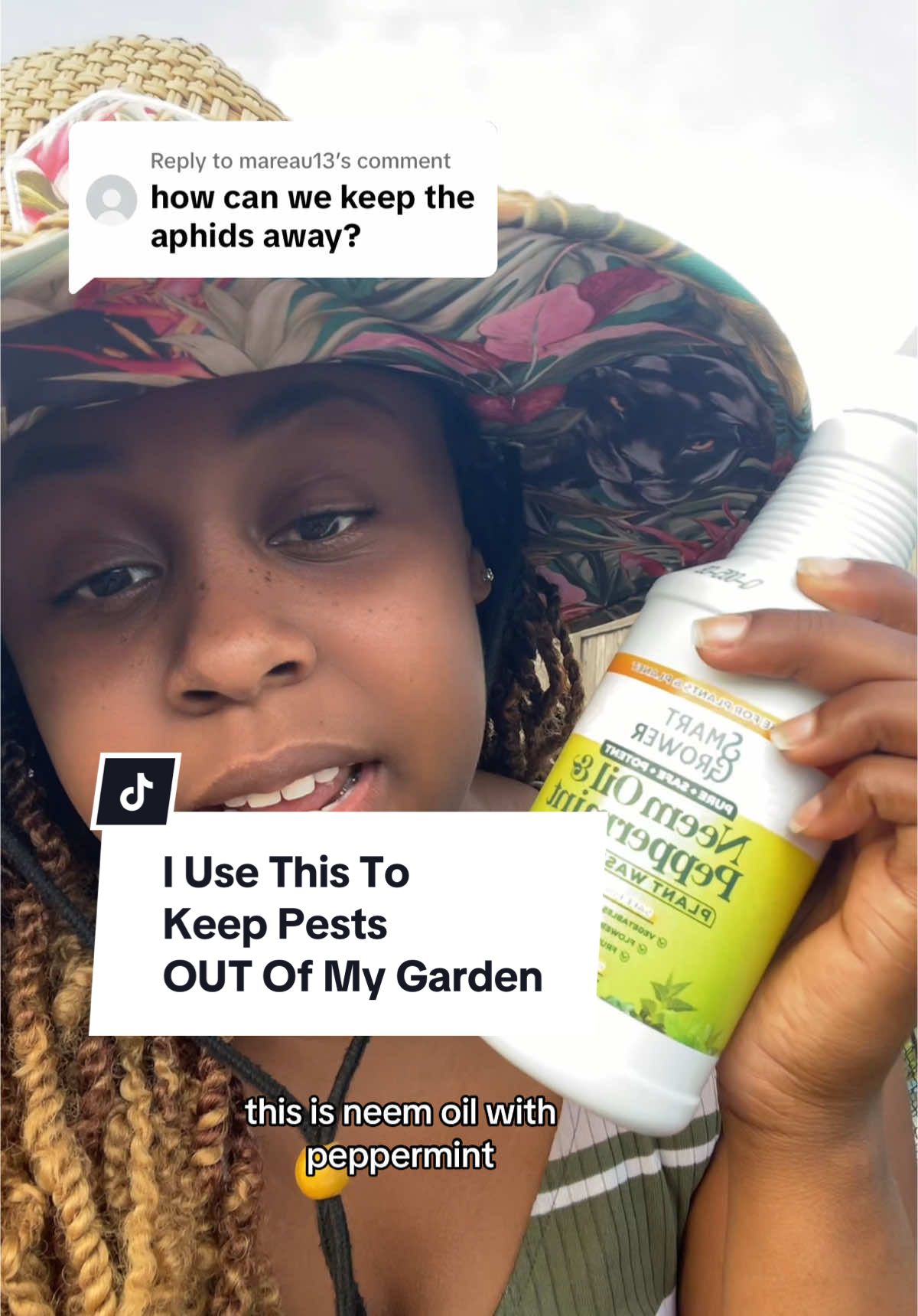 Replying to @mareau13 I use this to keep pests out of my garden. It disrupts their pheromones so they won’t be able to find your plants. The neem will get rid of any pests that are already there by suppressing their feeding hormone and starving them out. #thegardeningrealtor #gardening #neemoil #peppermint #organicgardening 