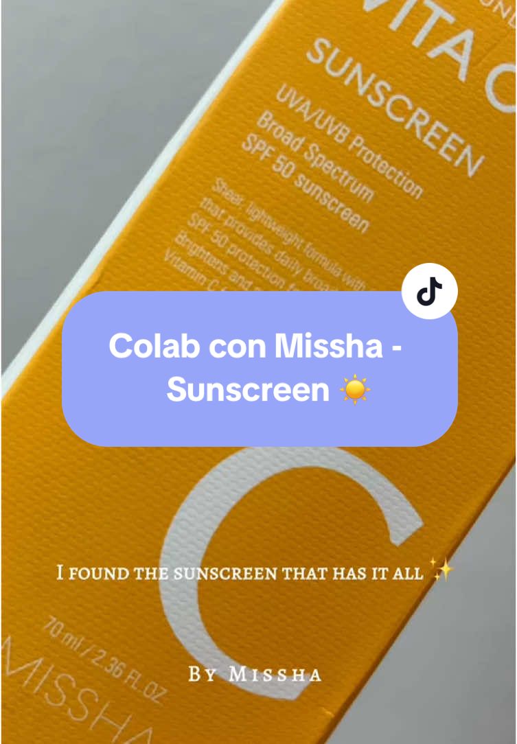 Meet your new everyday sunscreen✨ Lightweight ☁️ Invisible  🫧 and powered by skincare heroes like Vitamin C 🍊 Ascorbic Acid + & Niacinamide SPF 50☀️ without the heaviness — just glow + no grease  Perfect even under makeup 💄 Follow @missha_us for more skincare must-haves!  @missha_us @stackinfluence  #emymasabanda  #missha #misshapartner  #koreansunscreen #sunscreenreview 