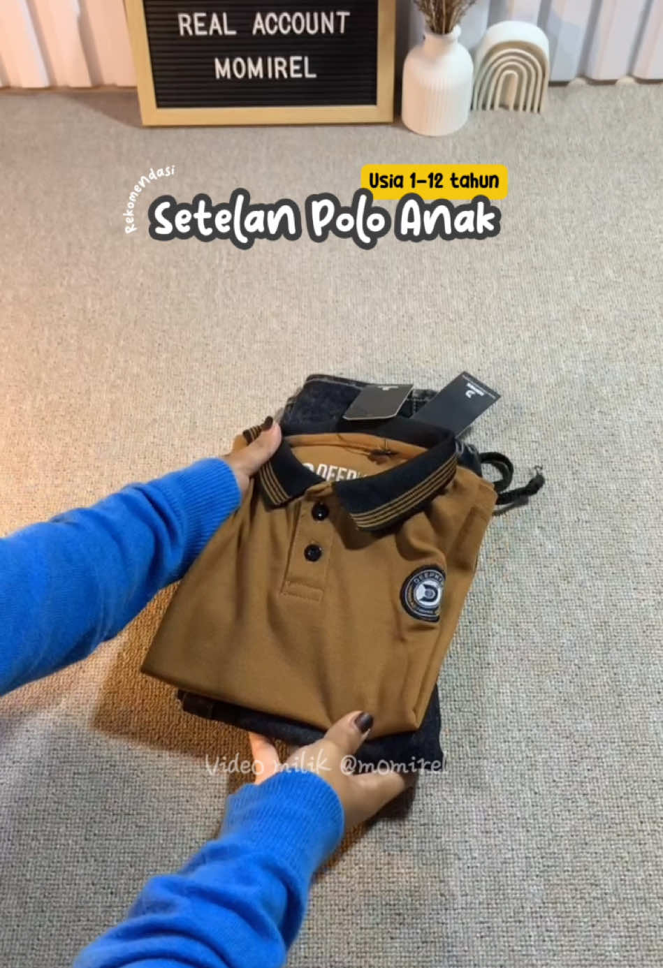 Dapat 1 set ;Kaos polo & celana jeans panjang usia 1-12thn #setelananak #setelananakmurah #kaospolo 