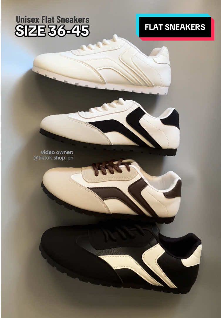 Gaganda 😍 Size 36-45 meron bawat kulay. True to Size.  >>Trending Flat Sneaker Shoes #unisexshoes #Menshoes #shoesforwomen #flatshoes #affordableshoes #whiteshoes 