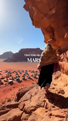 I just woke up on Mars 😮🪐✨ Can you believe how gorgeous this desert camp is?! Waking up here felt like I’ve stepped onto another planet 🪐  The stars at night are stunning and opening your curtains to a soft sunset and gorgeous red sand is incredible 😍  This is Memories Aicha Luxury Camp, and you can find it in the gorgeous Wadi Rum in Jordan 🇯🇴 Would you stay here?! 📍 Memories Aicha Luxury Camp, Wadi Rum, Jordan  @RoyalJordanianAirlines @Visit Jordan  #wadirum #wadirumdesert #aichacamps #jordanhotel #besthotels #deserthotel #dunehotel #visitjordan #traveljordan #jordantravel #explorjordan #kingdomoftime #jordanian  