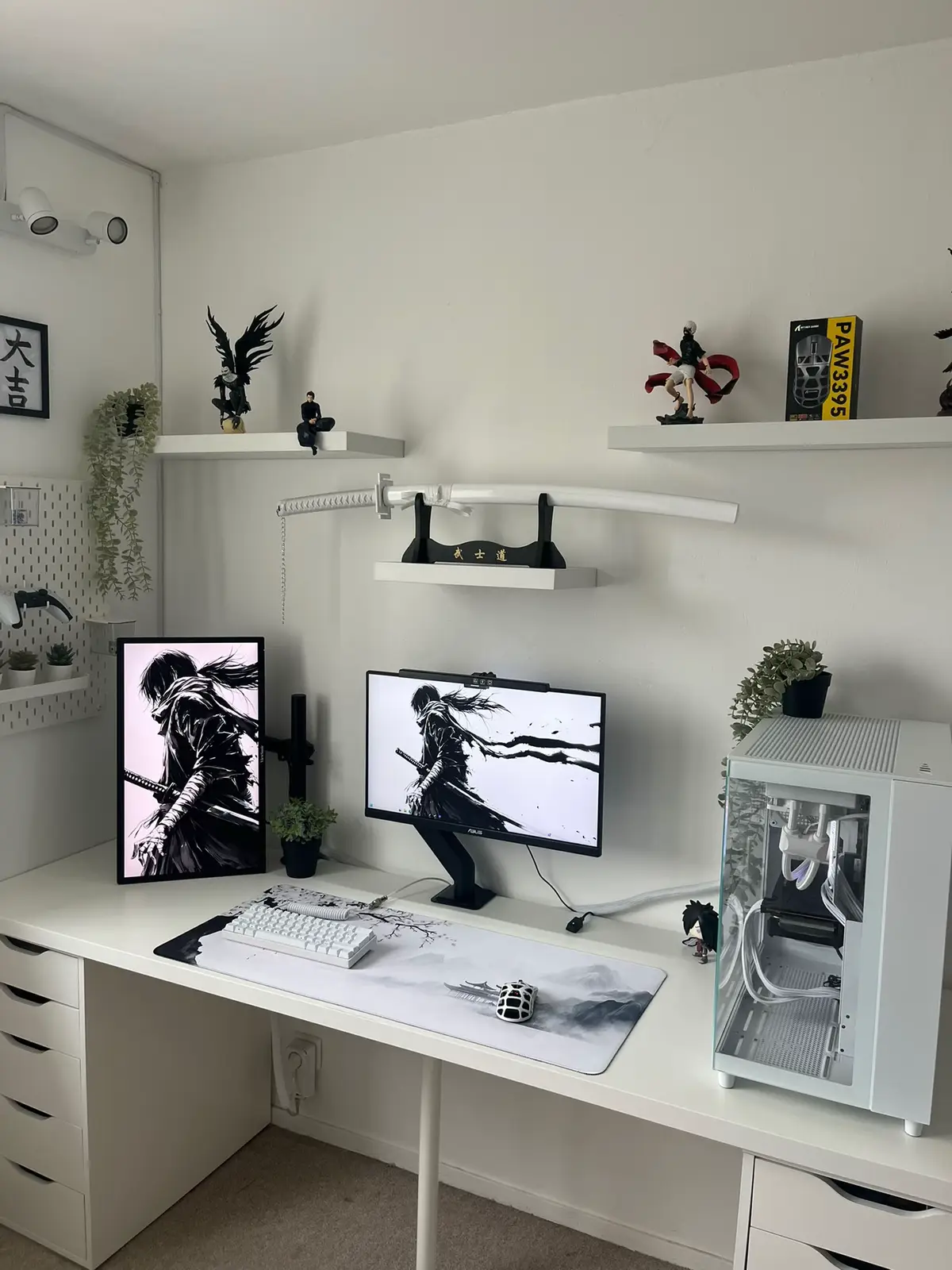 Setup 🔛🔝 #techtok #setup #GamingSetup #pc #kbm #white #katana #lktech 