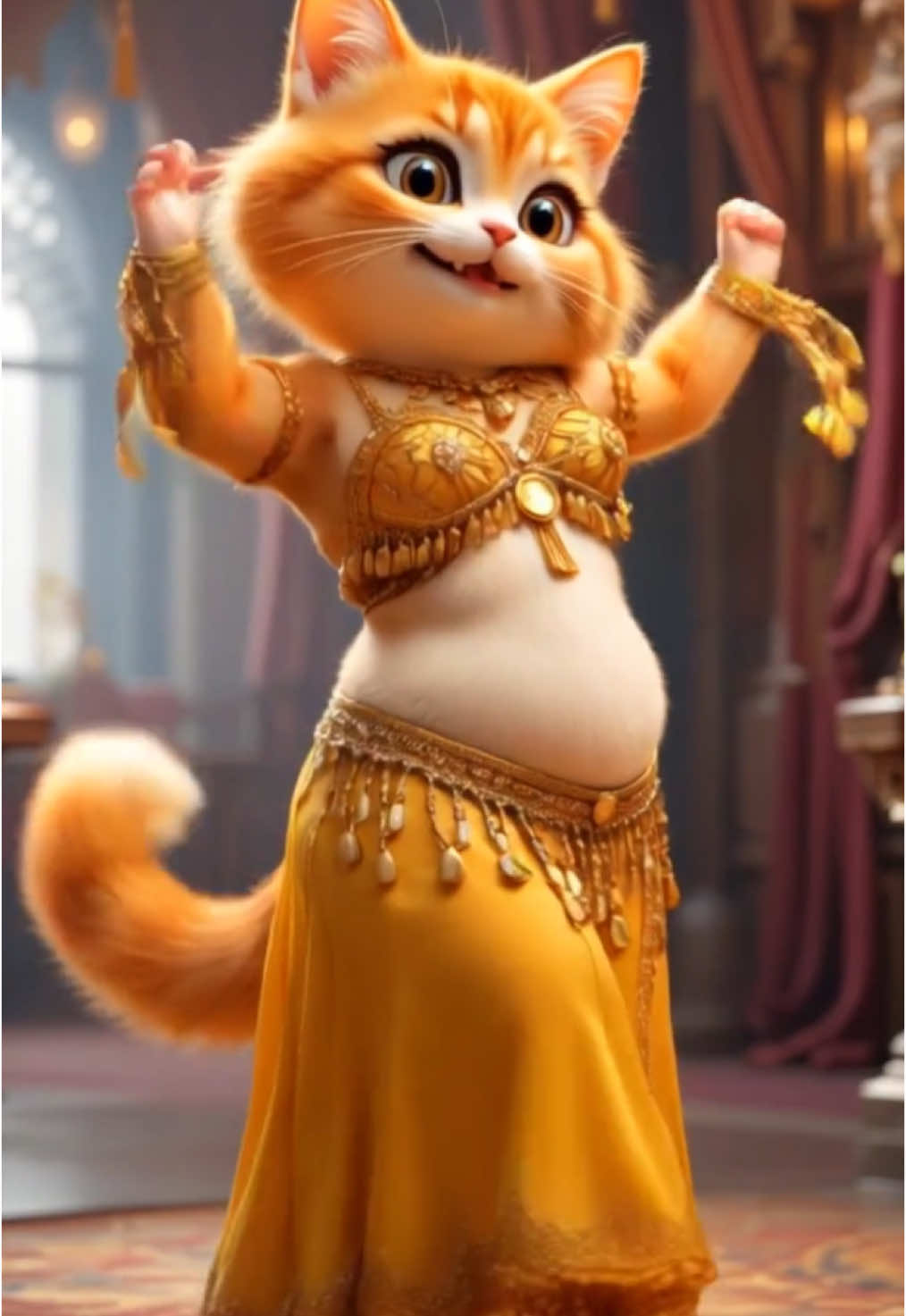 Belly dance mrs LULU💃. #cat #cutecat #kucingoyen #bellydance 