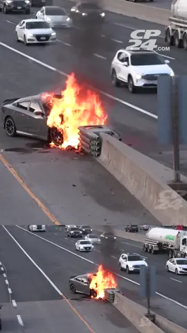 A 31-year-old driver from Sudbury, Ont. is facing charges after police say he caused a fiery crash on Highway 427 Sunday evening. It happened in the southbound lanes of the busy Toronto highway near Bloor Street at approximately 7:30 p.m. Video from the scene shows that the vehicle caught fire after it collided with a lane divider. Firefighters who responded to the single-vehicle crash were able to quickly put out the flames. #cp24 #toronto #news