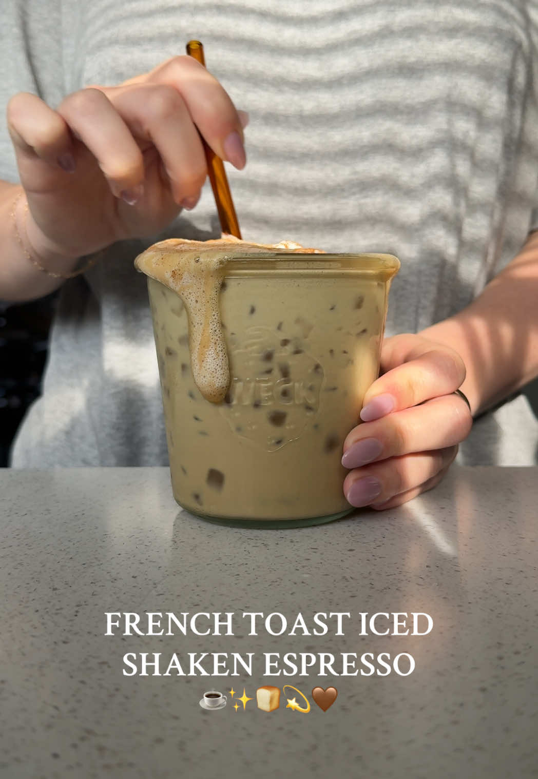 French toast was one of my fav breakfasts growing up 🍁😍☕️ @weckjars @Chobani @fairlife #frenchtoasticedcoffee #frenchtoastcoffee #shakenespresso #chobanicinnamoncoffeecake #chobanicreamer #icedshakenespresso #icedcoffeerecipe #coffeeathome #asmr #coffeeasmr #frenchtoasticedlatte #frenchtoastlatte 