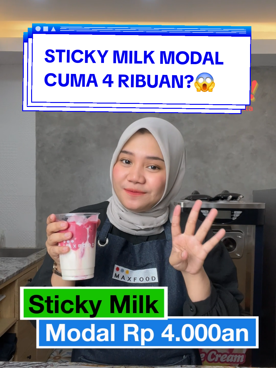 Sticky milk by Maxfood modalnya cuma 4ribuan😍 Simak videonya hingga akhir untuk detail resep dan triknya🥰 Semua produk milkshake dari Maxfood bisa dijadikan bahan untuk sitcky milk yaa! Langsung cek produknya di keranjang kuning🔥 #fyp #maxfood #semuabisausaha #bubukminuman 