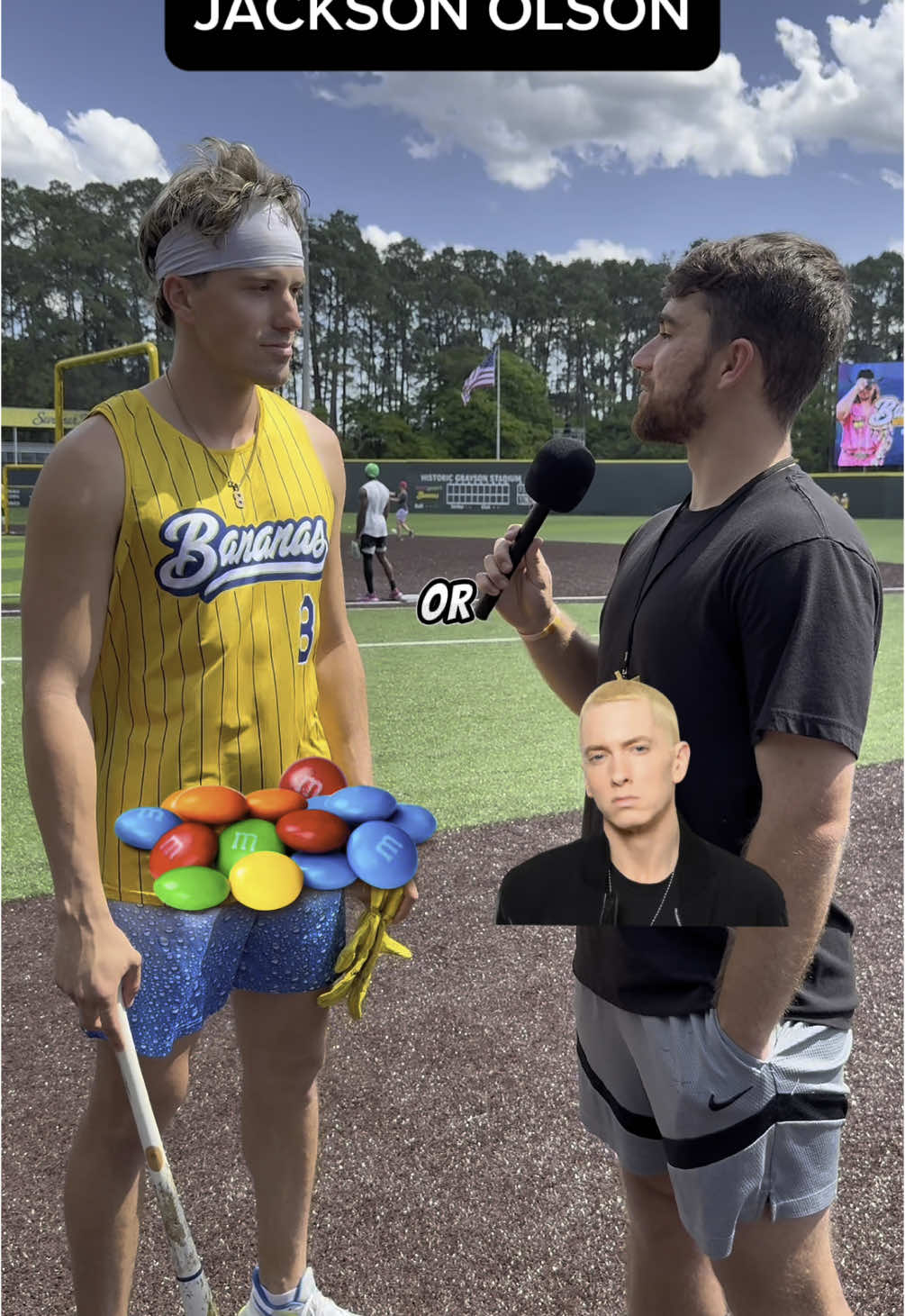 The Savannah Bananas answer the question everyone wants to know #savannahbananas #baseball #bananaball #espn #eminem #50cent #rap #eminemrap 