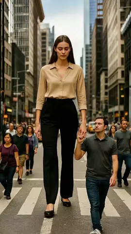 My 8′11″ Giant Girlfriend and I are walking in New York City! Who likes tall women? I do :)) Huge Giant Woman 8′ 11″ tall. Walking in the city. ai image created with Sora ai video created with Klingai Follow for more original ai videos. Baba is making ai fusions for you.