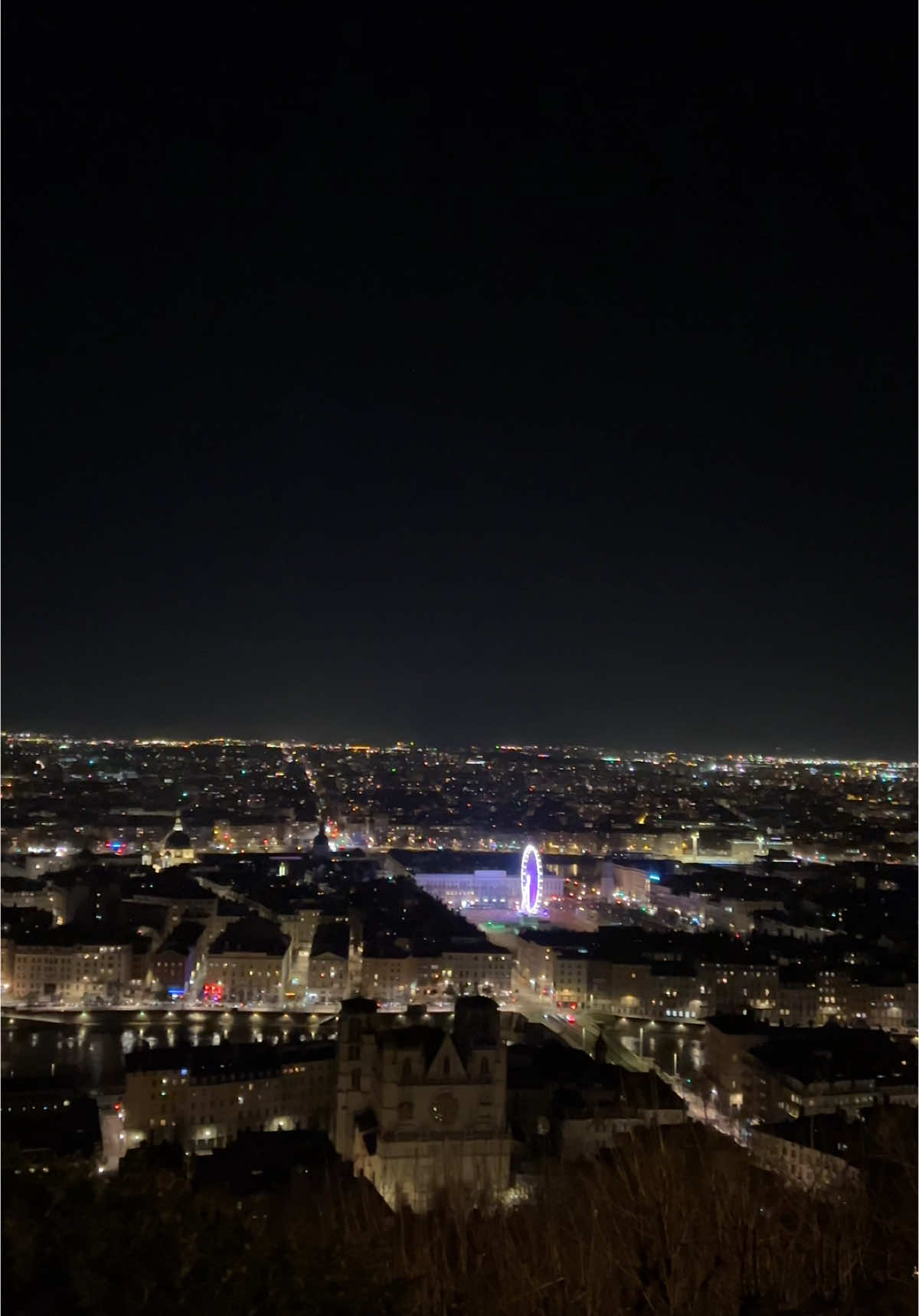 Lyon by Night: A Stunning Panorama of the City of Lights  #LyonByNight #FranceVibes #NightPanorama #CityLights #TravelTok #LyonFrance #EuropeViews #NightModeMagic #TravelerShades #fyp #travel 