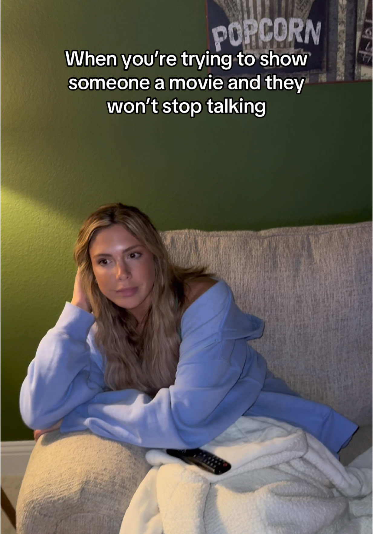 This is why I hate watching movies with a group because I’m the annoying one trying to listen 🤣 #fyp #couplecomedy #comedy #relatable 