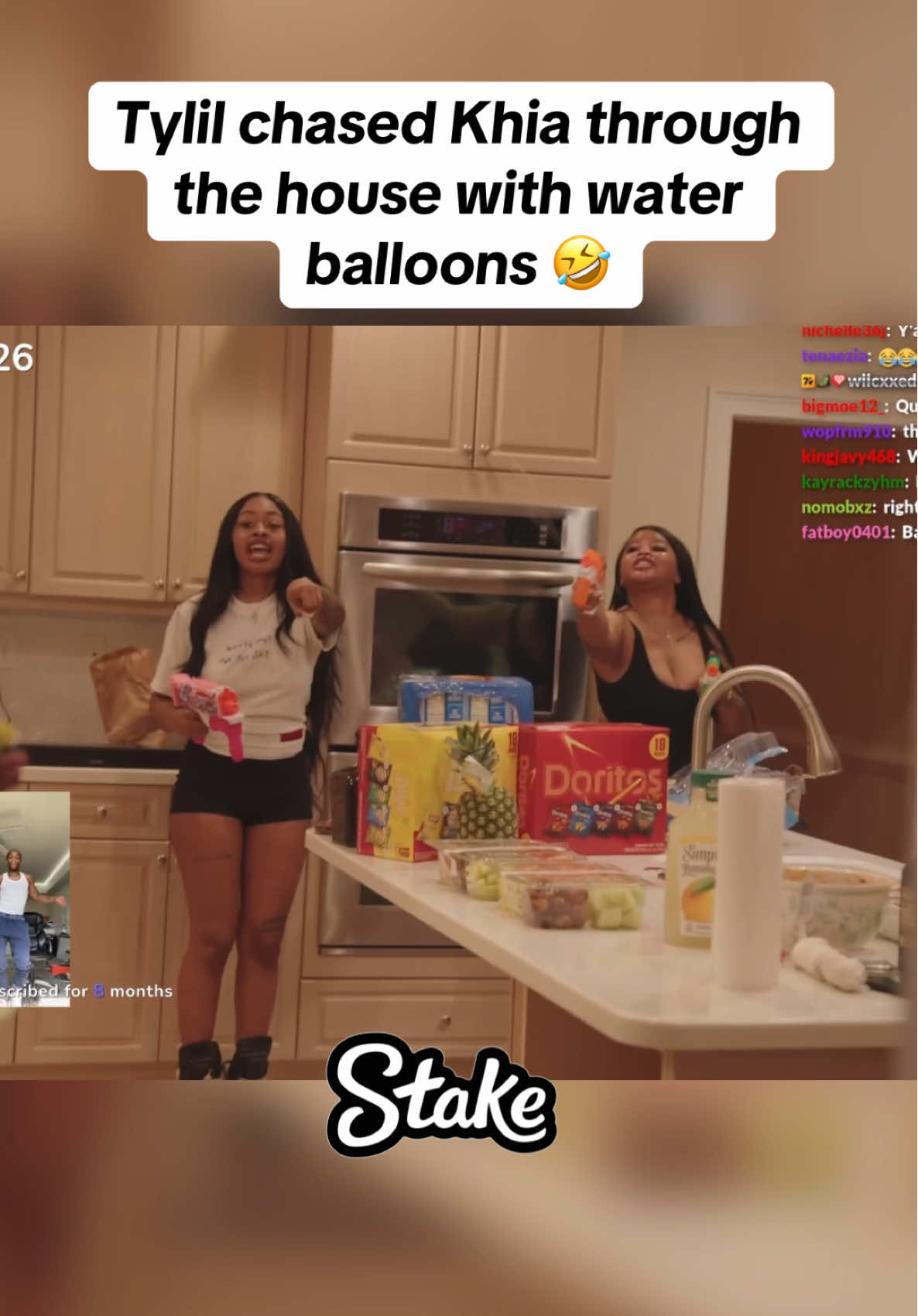 Tylil chased Khia through the house with water balloons 🤣 #tylil #khia #fypシ゚viral #viral #trending #foryoupage #fypppppppppppppppppppppppp @thetylilshow @PUNGA 