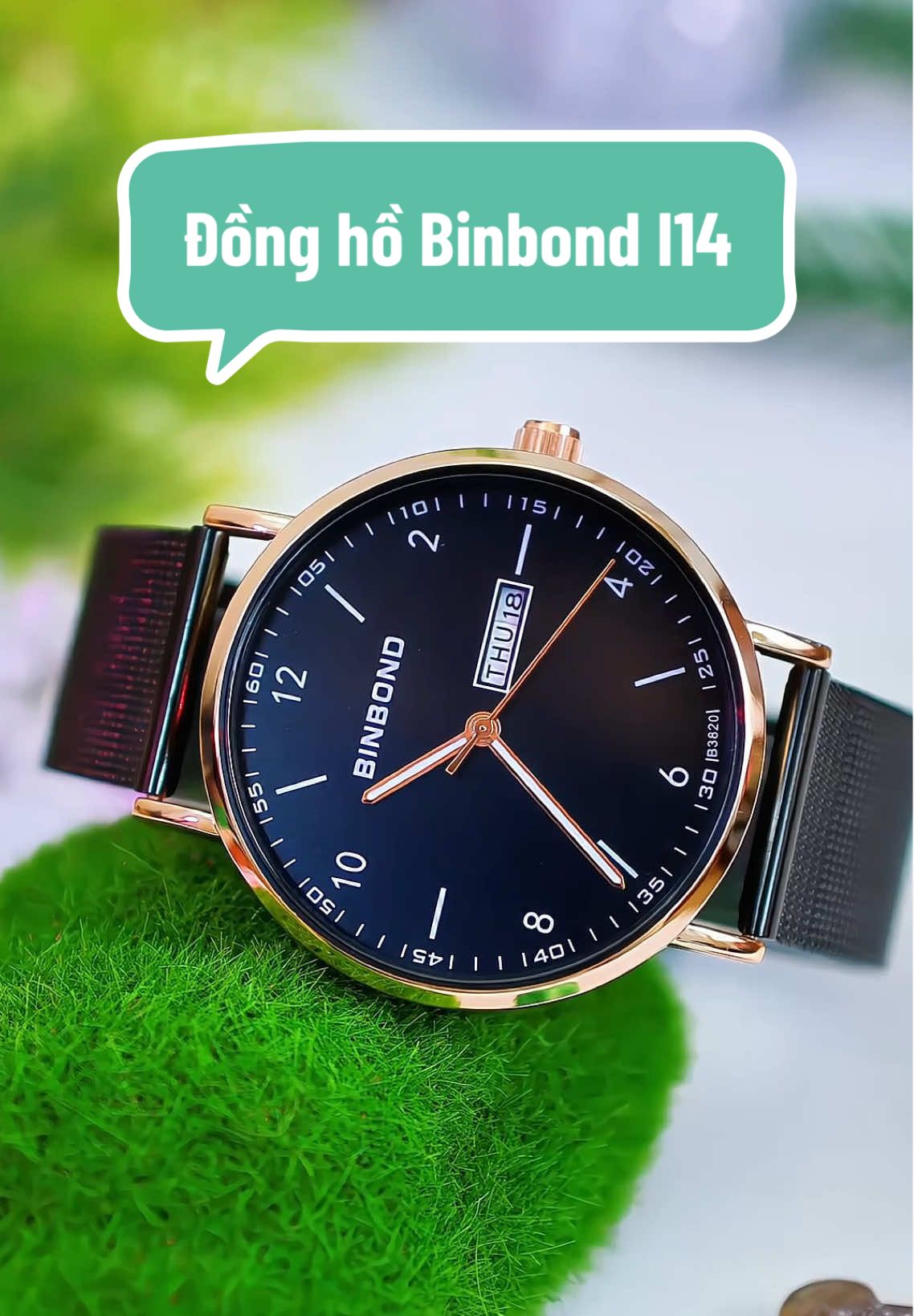 Đồng hồ nam dây thép lưới binbond I14, thiết kế mỏng, thời trang #đồnghồ #dongho #donghonam #donghothoitrang #donghodeotay #binbond 