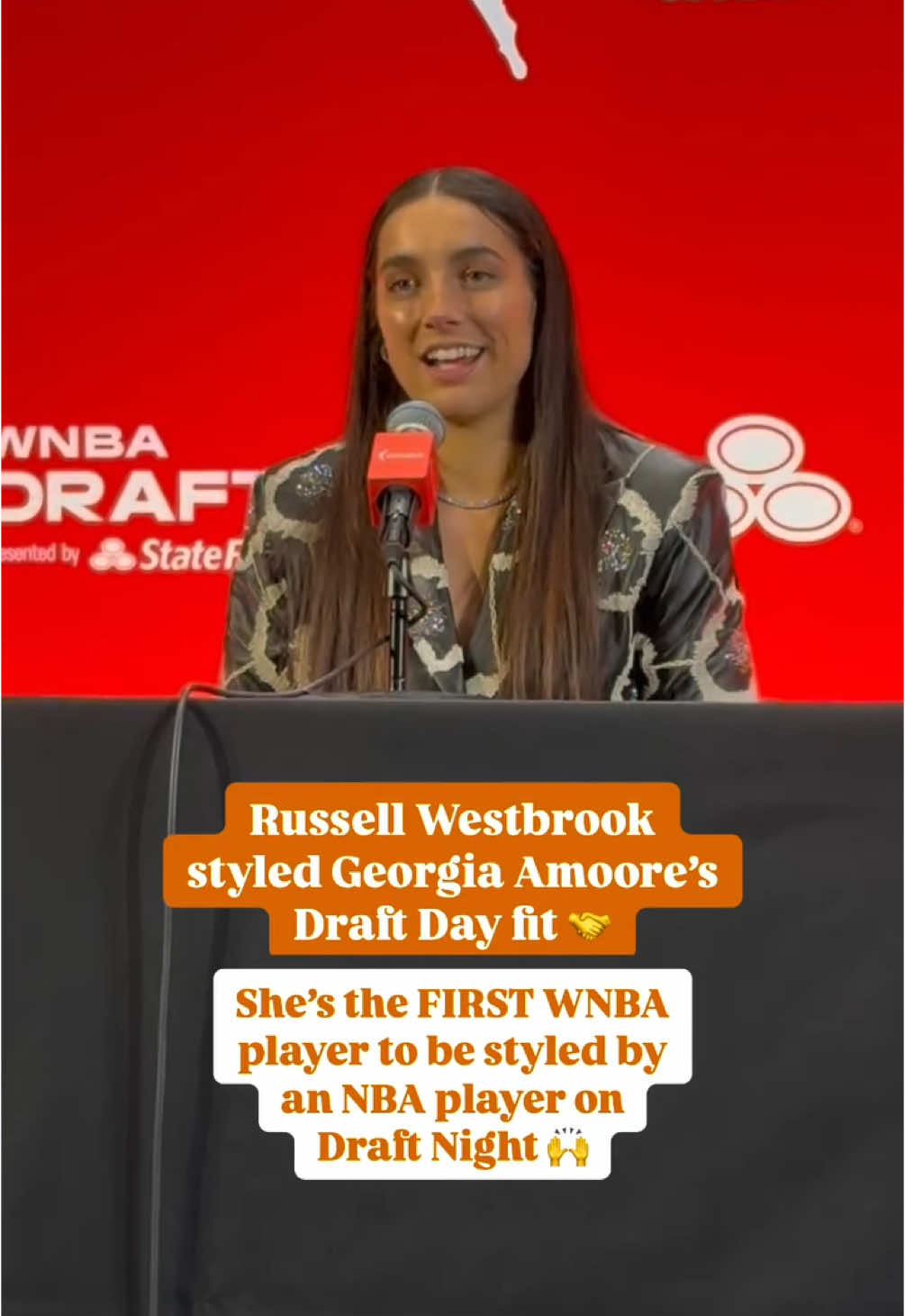 Pretty cool that Russell Westbrook styled her Draft Day fit 👀🔥