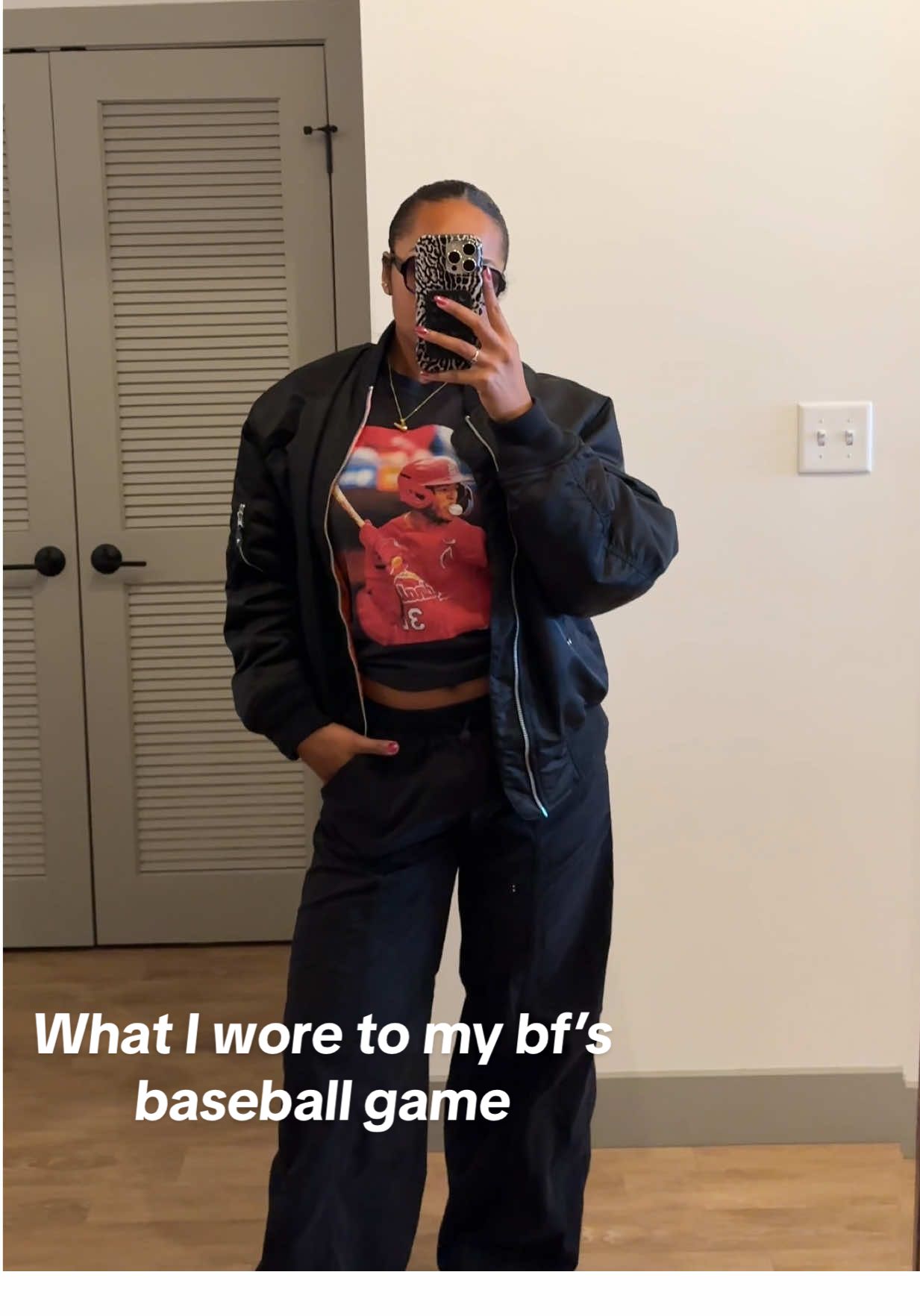 We love a shirt with his face on it #baseballoutfitinspo #gamedayoutfit #baseball #MLB #wag #mlbwag #ootg #OOTD  Jacket @H&M  Pants @ZARA  Shoes @adidas campus  Got the shirt made on @Etsy 