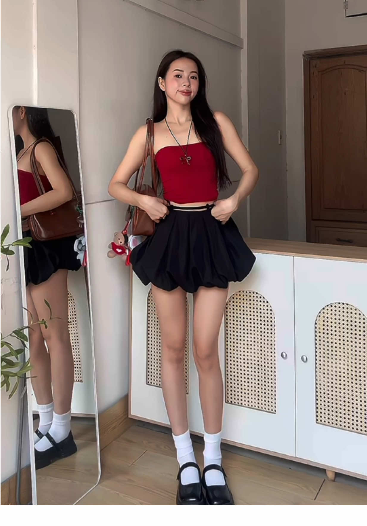 Chân váy bí phải phồng xinhh như này mới xinhh áaa #1m68review #chanvaybi #vaybi #chanvay 