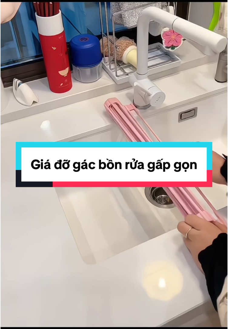 Giá đỡ gác bồn rửa bát gấp gọn #giadungthongminh #giadungtienich #fyp #nộitrợ #giagacbonrua 