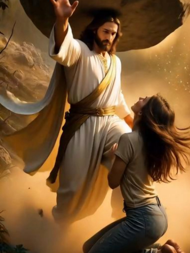 Jesus STOPPED the Impossible and SAVED Her.  In the very moment when destruction seemed inevitable, she ran—heart pounding, breath short—until there was nowhere left to go. A massive boulder rushed down the mountain with unstoppable force. But just before it crushed her, He appeared. Jesus stood between her and death, raising His hand with divine power. The dust settled, her tears turned to awe, and the impossible was stopped by His love. This breathtaking moment reminds us: even when the weight of the world is falling, Jesus steps in. 📖 “God is our refuge and strength, an ever-present help in trouble.” – Psalm 46:1 ✨ 💛 Subscribe to @jesusishere000 for more breathtaking stories of faith, rescue, and divine power. 🌟 If this touched your heart, like it and share it with someone who needs to remember they are never alone. #Jesus #Faith #Bible #Prayer #Hope 