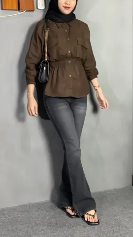 Atasan gemes 🤎✨ #blouse #atasanwanita #blouselinen #ootdfashion #ootdhijabstyle 