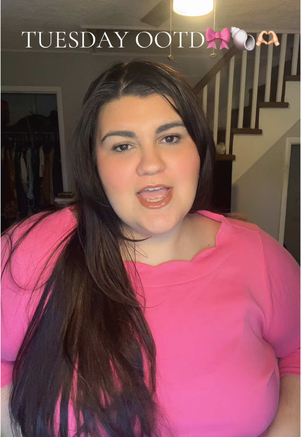 Obsessed with this shirt I got at a thrift store!!!! Happy Tuesday!! #ootdinspo #plussizefashion #pink #girlythings #outfitinspo #plussize #smallcontentcreator #fypシ #trendy 