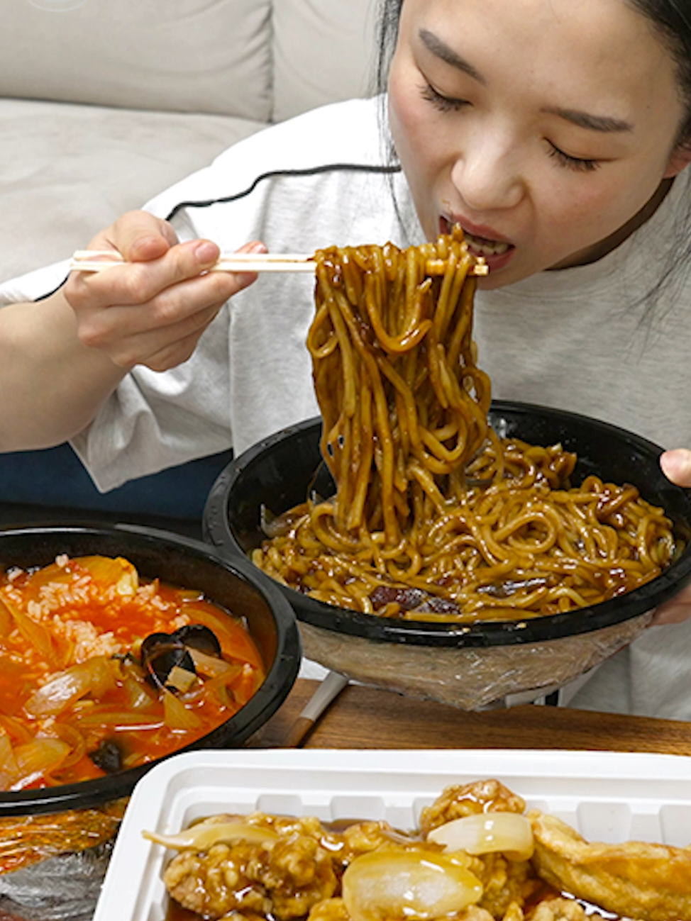 간단하게 해장하기 #짜장면 #짬뽕밥 #jjambbong #jjajangmyeon 
