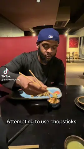 He really wanted to use them  chopsticks 😭😭 #funnyvideos #funny #explore #fypシ #chopsticks #sushi 