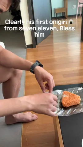 I will teach him better next time. But he enjoyed it 🍙 #creator #creatorportal #onigiri #seveneleven #snack 