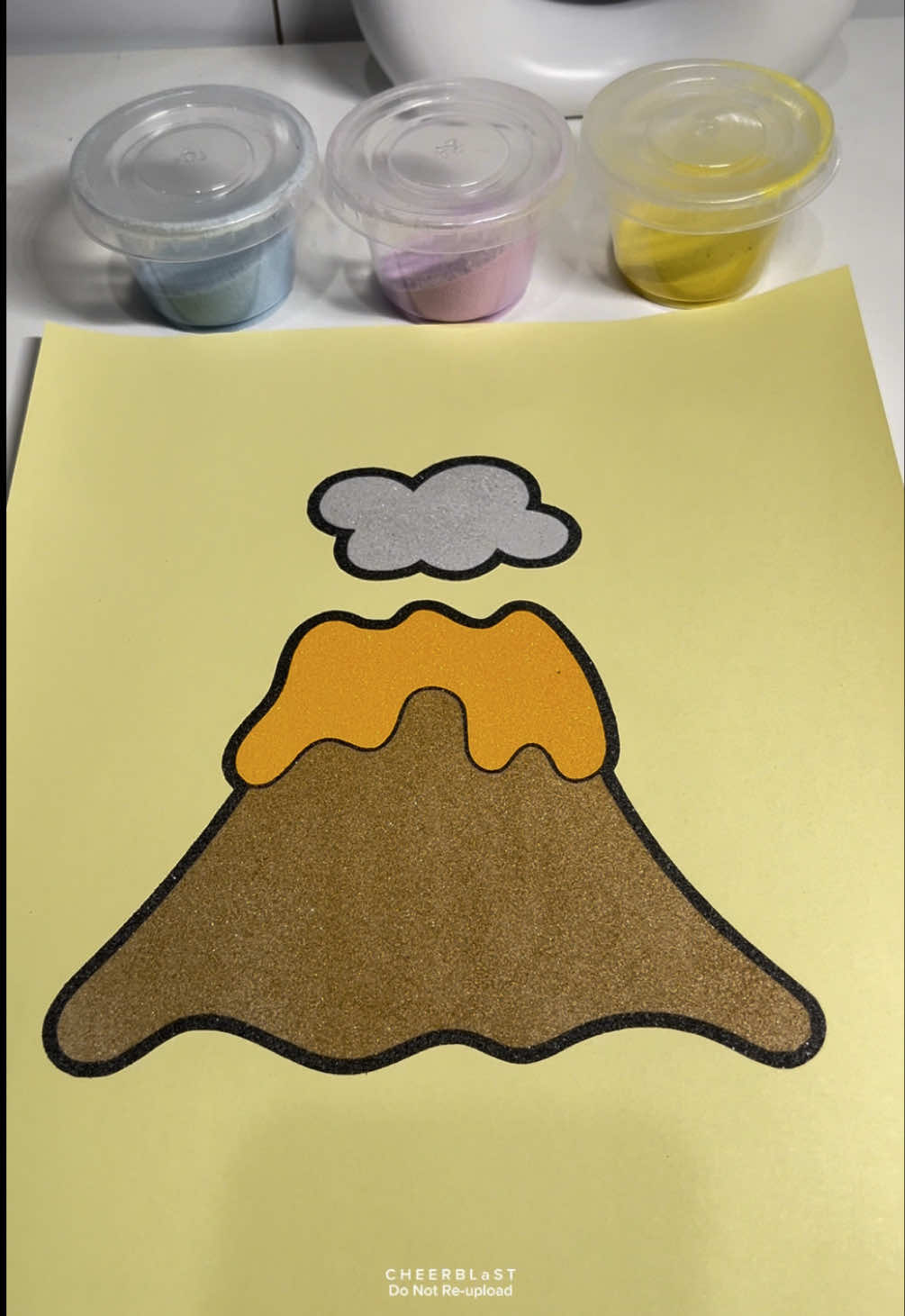 volcano 🌋 sand painting #asmr #satisfying #relaxing #fyp  