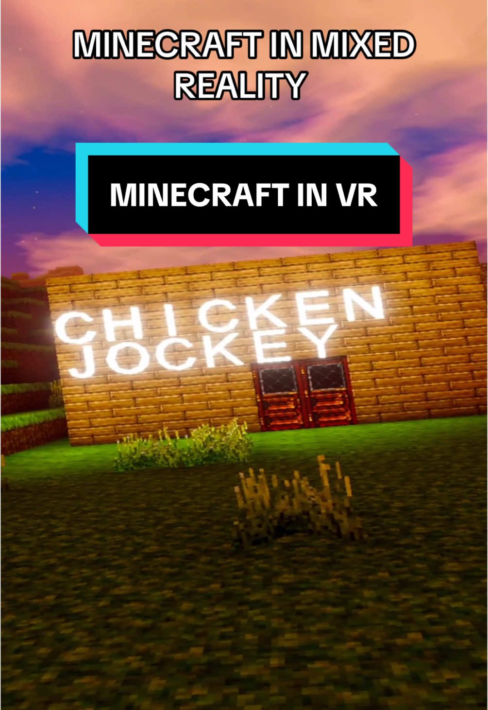 CHICKEN JOCKEY #chickenjockey #Minecraft #jackblack #mixedreality #vr #quest2 #flintandsteel 