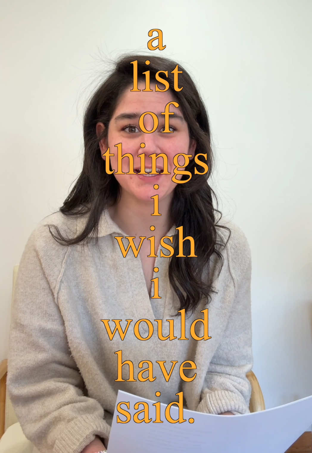 a list of things i wish i would have said — a poem I wrote the other day that was somehow inspired by a meme I saw at 2 am 🫠