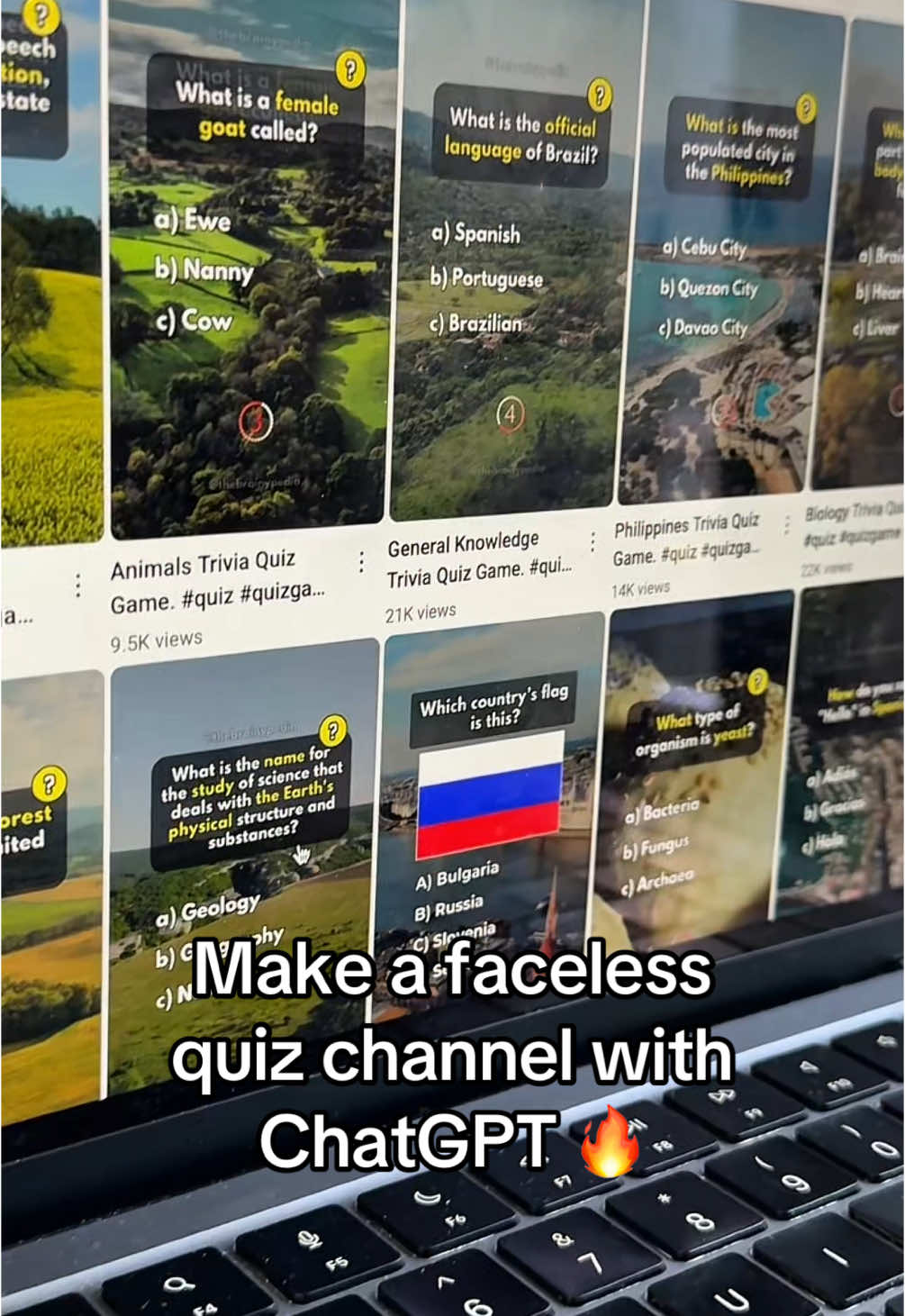 Make a faceless quiz channel with ChatGPT 🔥 #chatgpt #ai 
