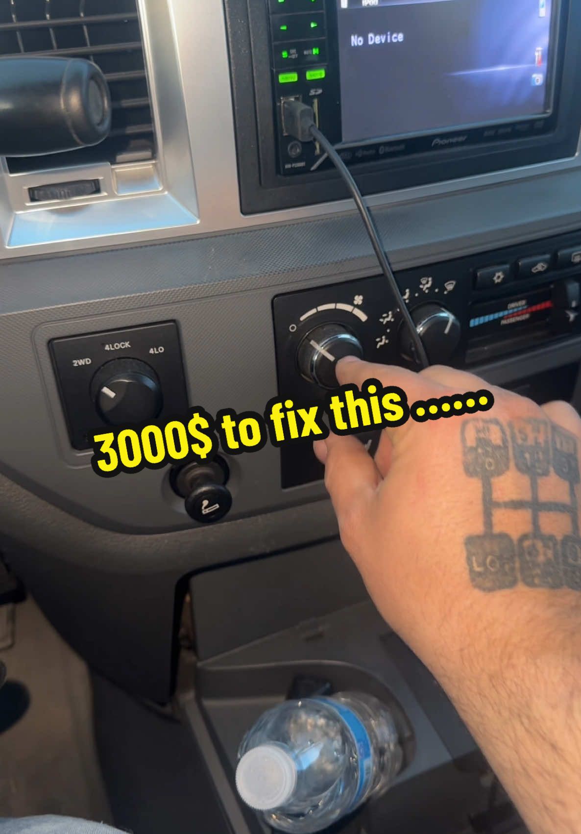 Has it currently sits it actually works you just have to turn the heater on high and it pops the door to the right position, but would you guys pay to have it fixed or just leave it like it is? #trucker #ram2500 #pickup #truck 