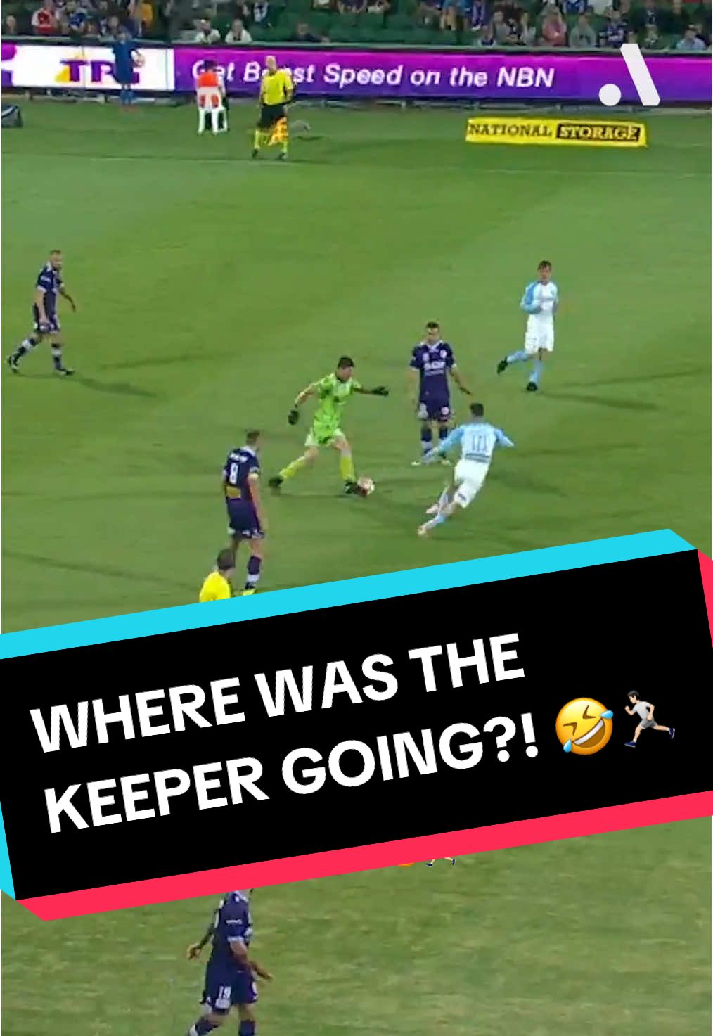 When the goalie says: “I’m off on an adventure” 🏃‍♂️🤣 #football #footballtiktok #fyp #goalkeeper #aleague #aleagues 