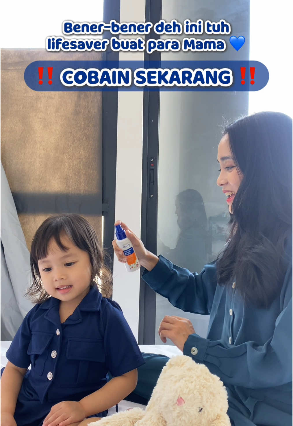 Definisi nyisir gak penuh drama ya pakai Hair Lotion 😆💙 #GENTLY #makintenang #hairlotiongently 