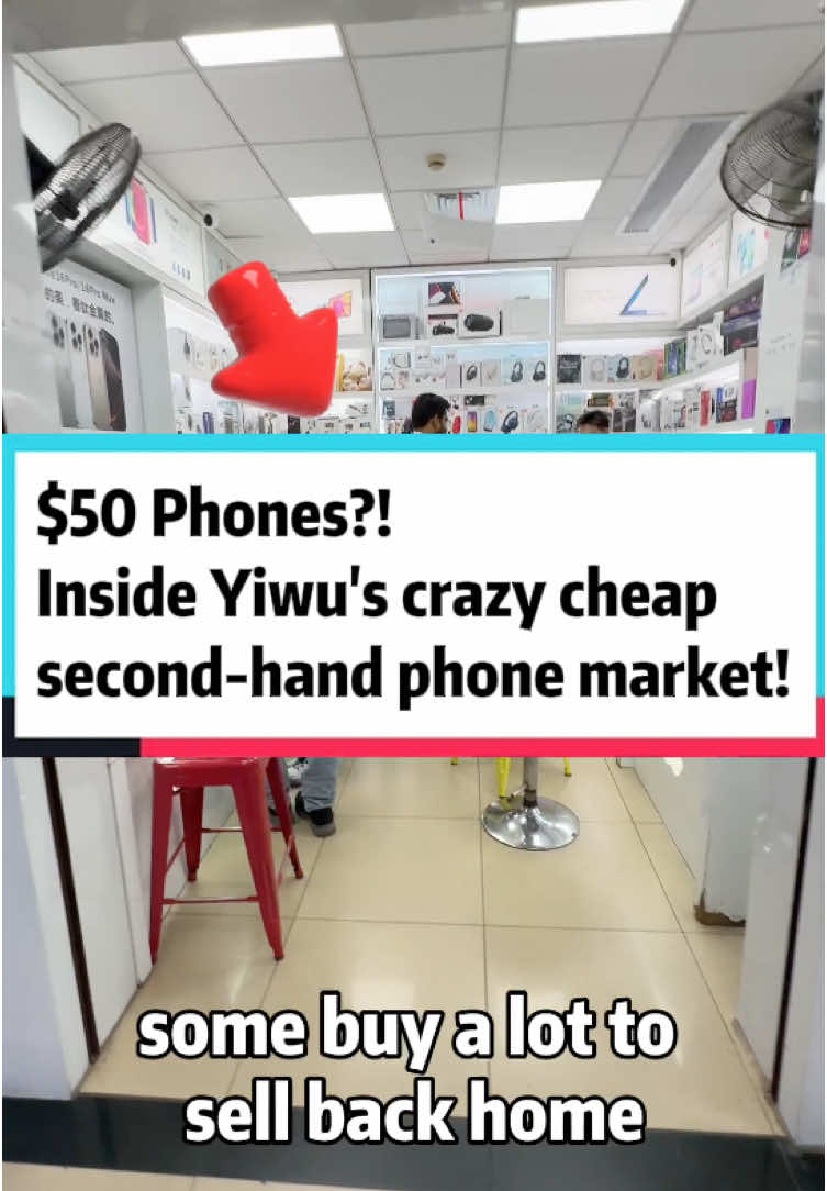 $50 Phones?! Inside Yiwu’s crazy cheap second-hand phone market! #supplierfinds #jingsourcing #sourcing #fyp #yiwumarket #usedphone #iphone #xiaomi