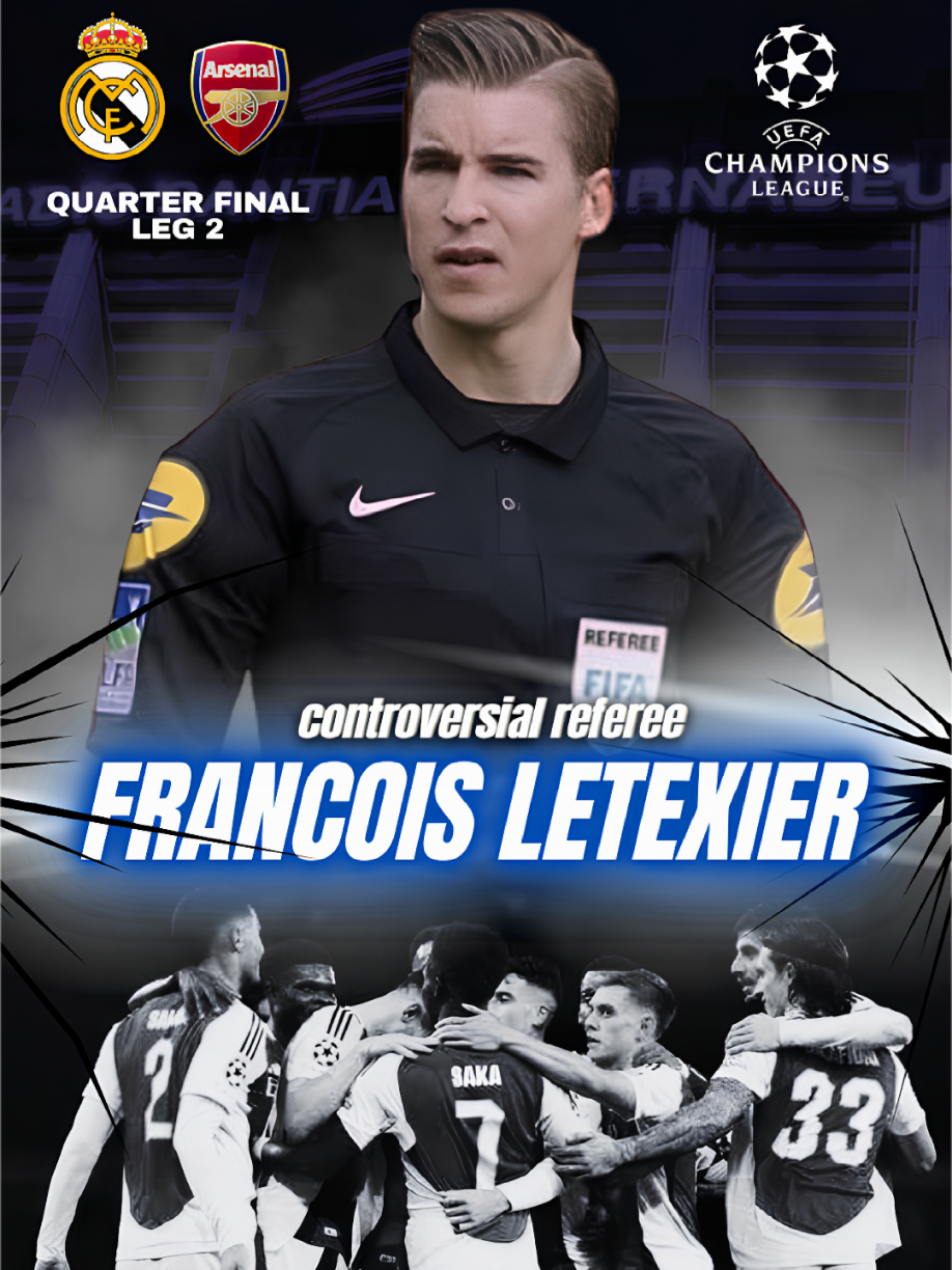 UEFA CHAMPIONS LEAGUE Francois Letexier akan memimpin leg 2 , Real Madrid 🆚 Arsenal di Santiago Bernabeu .  #Realmadridvsarsenal  #uefachampionsleague  #francoisletexier 
