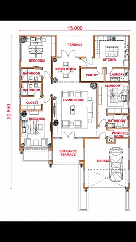 three bedroom house design#livingroom #kitchen #interiordesign #bedroom #architecture #threebedroom #diningroom #luxury #luxurylife