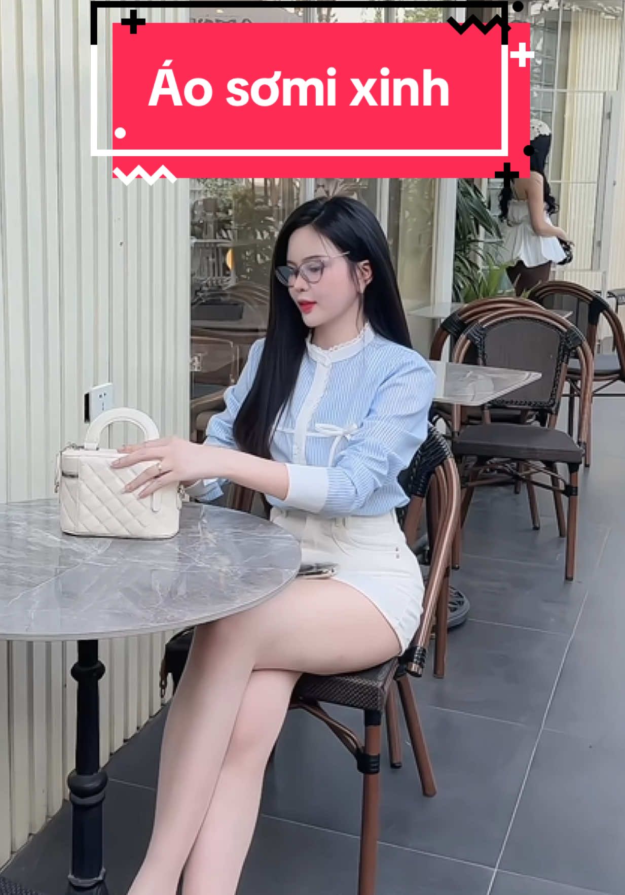 Áo sơ mi kẻ sọc cổ tàu mix ren #champhan #review #champhanriview #áo #aosomi #phoidoxinh #thoitrangnu 