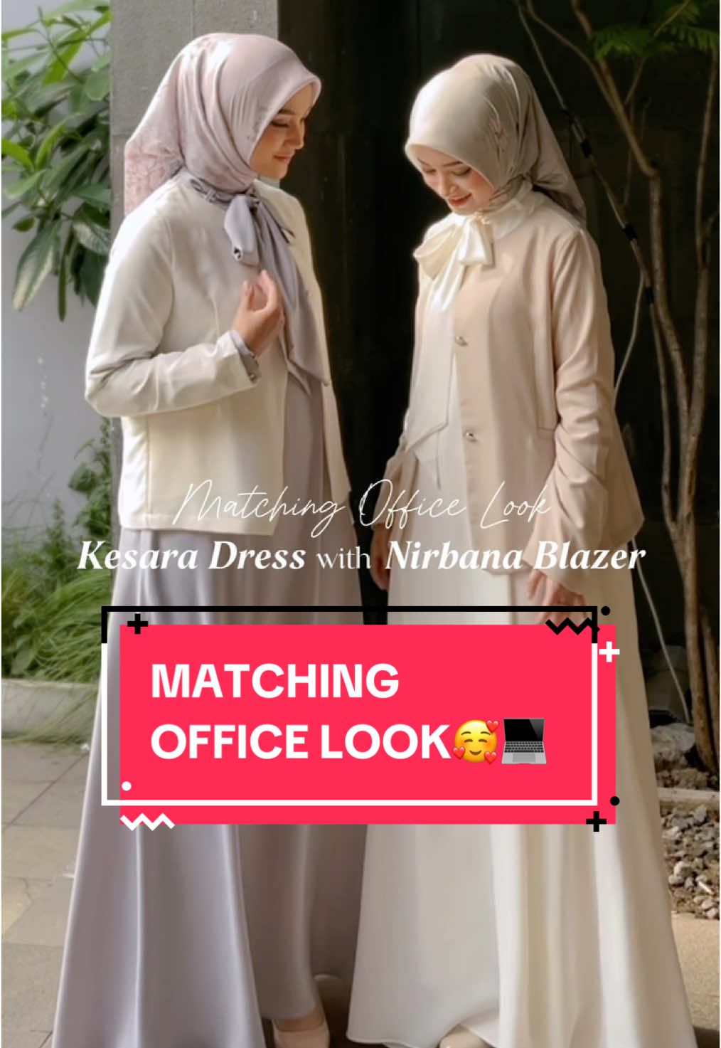 Kata siapa dress gak bisa dipakai kerja?😱 Pakai Nirbana Blazer — siap jadi #OfficeLook yang elegan dan tetap nyaman🥰 Jangan mau kalah gaya cuma karena ke kantor 🤭 Yuk upgrade style #BacktoWork mu untuk tampil stylish sepanjang hari💼 #Nobby #ClassyMuslimOutfit #BacktoWork #OfficeLook #NirbanaBlazer #KesaraDress 