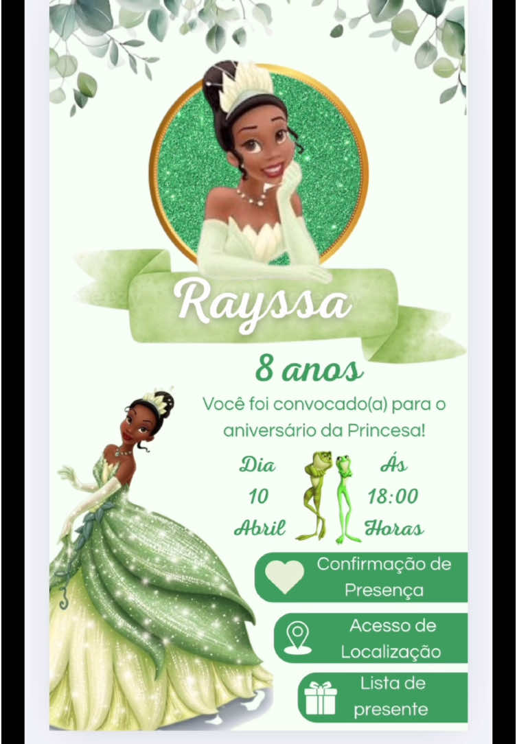 #CapCut #convitespersonalizados #princesaeosapo #princesadiana #conviteprincesa 