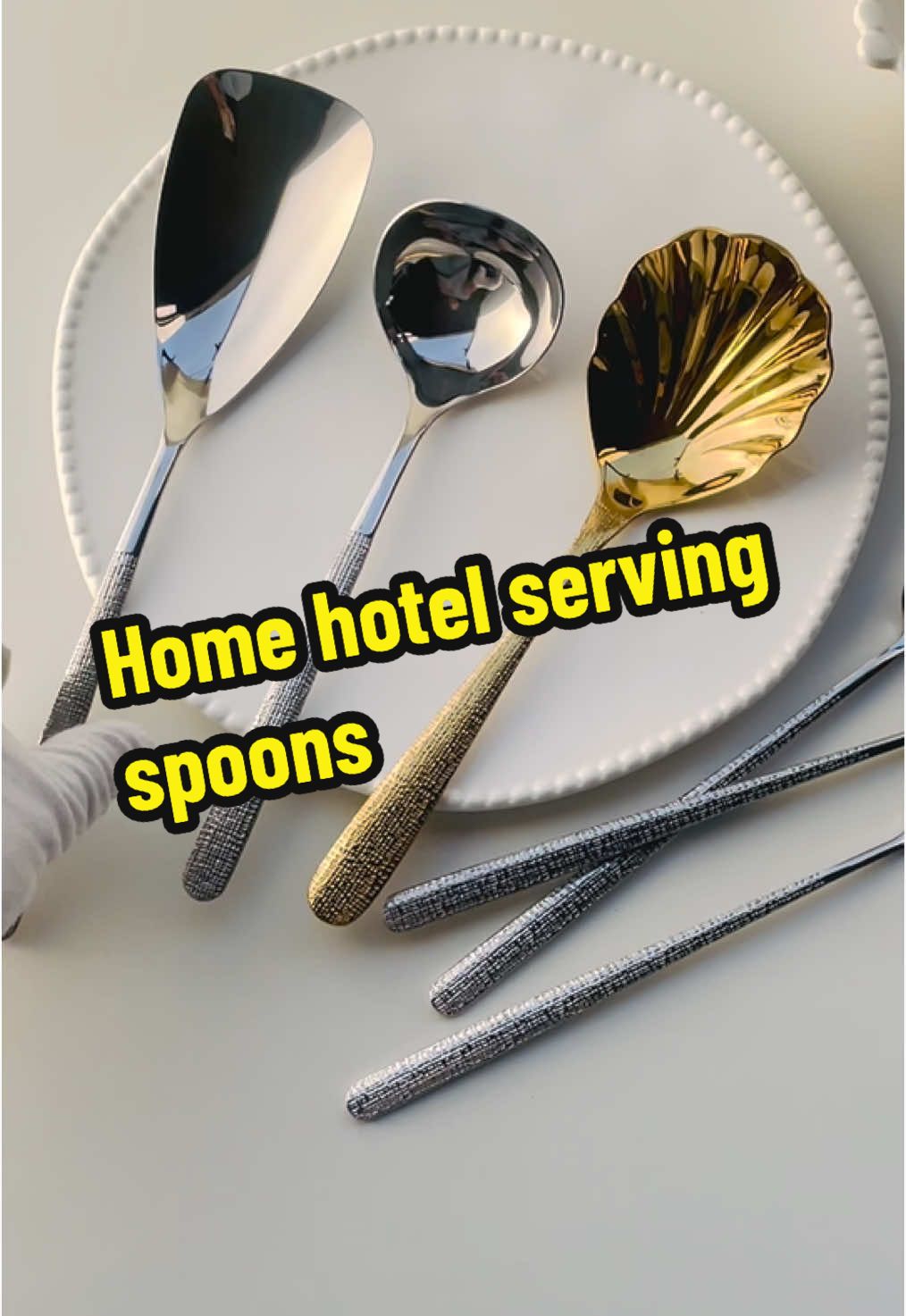 Serving spoons for home and hotel#servingspoon#buffetspoon#yiwumarket #cutlery #utensils #inoxspoon 