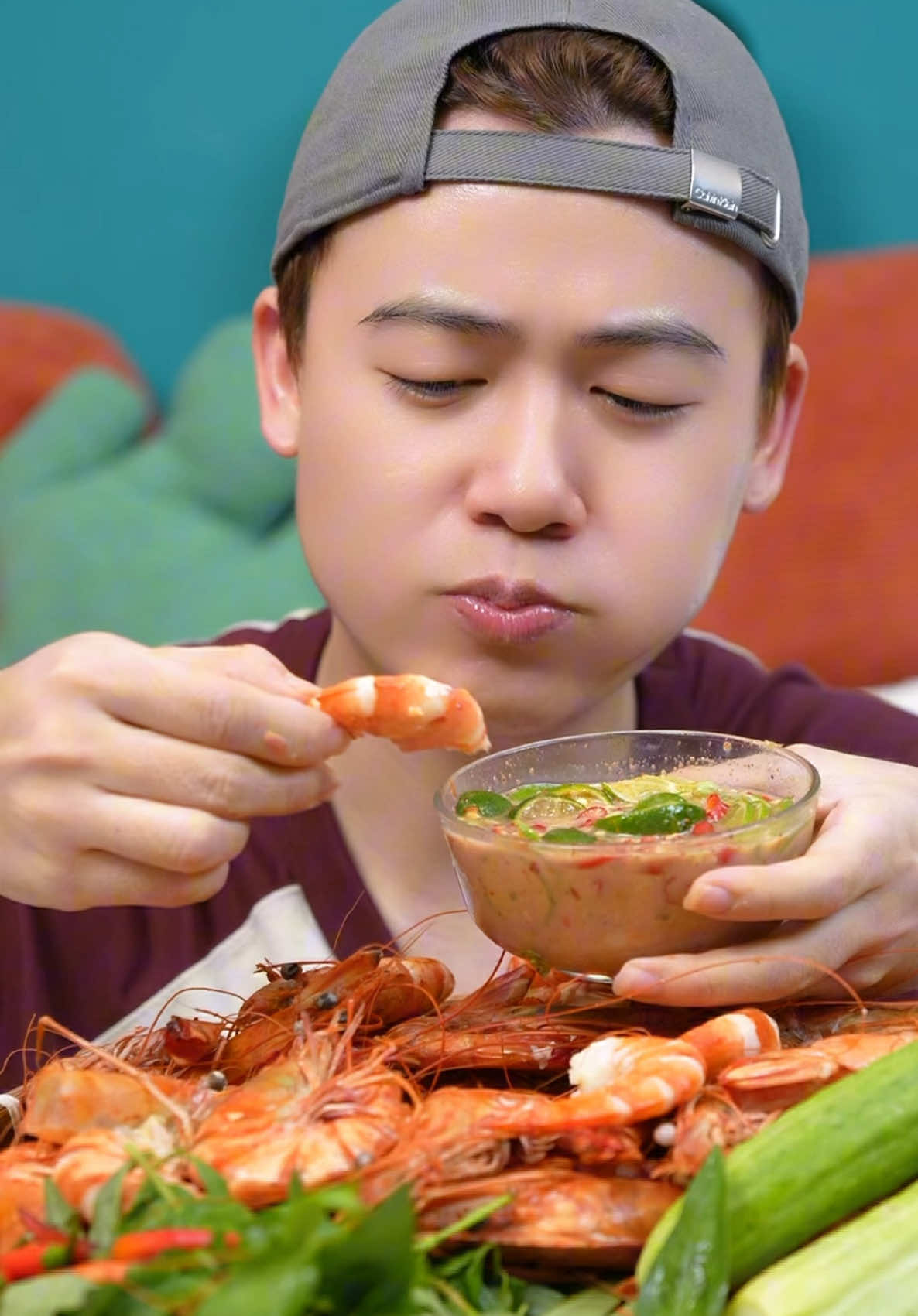 Ăn đơn vãn vài con tôm mà ngon voãi #mukbang #ancungtiktok #andem #vietnamesefood 