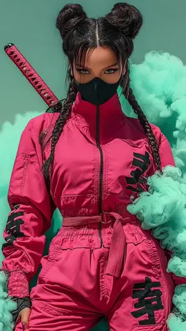 Ninja core. Cyber edge  #ninjagirl #cyberninja #femalewarrior #aiart #cinematicvibes 