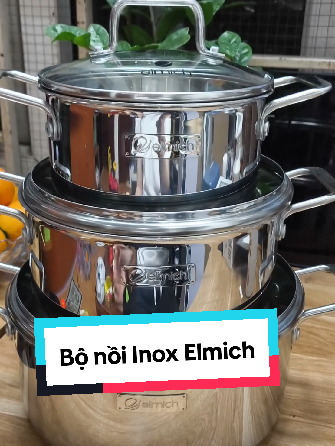 Bộ nồi Elmich. 3 chiếc 3 size 16.20.24 cm phù hợp với mọi nhu cầu nấu nướng. Inox 304 sáng bóng an toàn. Đáy dày 3 lớp liền thân. Món quà tân gia ý nghĩa.#elmich #dobep #nồi #xuhuong #bộnồi 